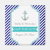 Aimant Marine bleu, mariage nautique aqua Enregistrer la  (Devant)