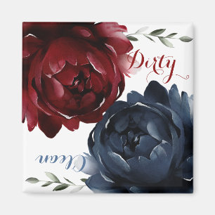 Aimant Marine Bleu Maroon Rouge Roses Lave-vaisselle Nett