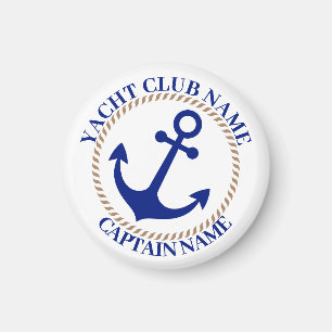 Aimant Marine bleue Ancre nautique club nautique