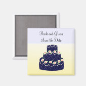 Aimant Marine Blue Cake Enregistrer la date (Recto/Verso)