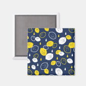 Aimant Marine Blue Lemon Art - Refresh Citrus Design (Recto/Verso)