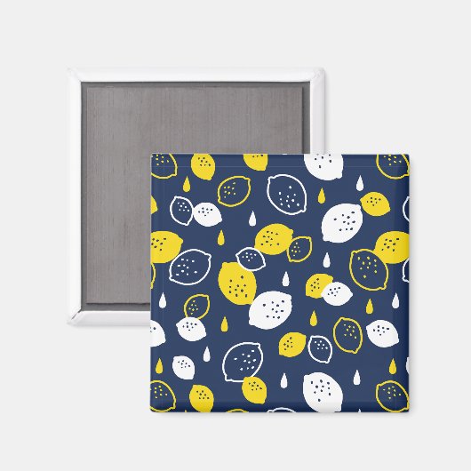 Aimant Marine Blue Lemon Art - Refresh Citrus Design (Recto/Verso)