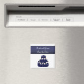 Aimant Marine Blue Mariage Cake Enregistrer la date (In Situ (Lave-vaisselle))