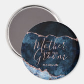 Aimant Marine Blue & Rose Gold Agate Mère de la chambre (Recto/Verso)