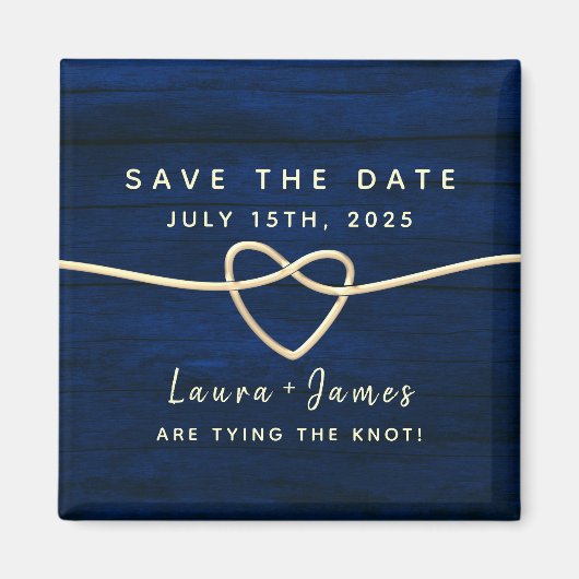 Aimant Marine Blue Wedding Enregistrer La Date Invitation (Devant)
