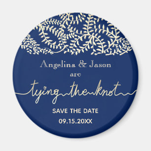 Aimant Marine Blue Wedding Enregistrer La Date Invitation