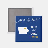 Aimant Marine Iowa Mariage Enregistrer la carte de la dat (Recto/Verso)