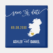 Aimant Marine Irlande Mariage Enregistrer la date Carte i (Devant)