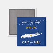 Aimant Marine Long Island Wedding Enregistrer la Carte de (Recto/Verso)