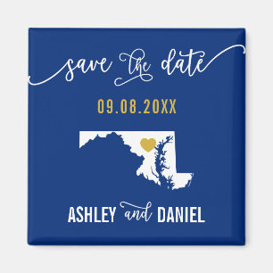 Aimant Marine Maryland Wedding Save the Date Map