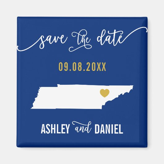 Aimant Marine Tennessee Wedding Enregistrer la carte de l (Devant)