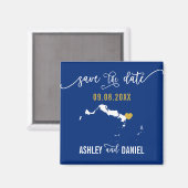 Aimant Marine Turks and Caicos Mariage Enregistrer la car (Recto/Verso)