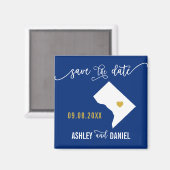 Aimant Marine Washington DC Wedding Enregistrer la date C (Recto/Verso)