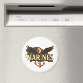Aimant Marines avec aigle et drapeau (In Situ (Lave-vaisselle))