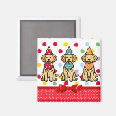 Aimant Marionnettes Golden Retriever Anniversaire (Recto/Verso)
