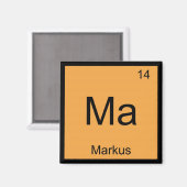 Aimant Markus Nom Chimie Élément Tableau périodique (Recto/Verso)