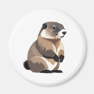 Aimant Marmot Vector Graphic Art Portrait Animal Spirit
