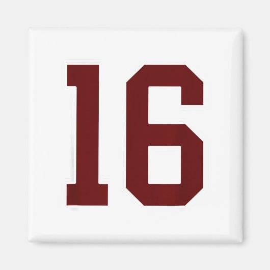 Aimant Maroon And White Number 16 Jersey Player Uniform # (Devant)