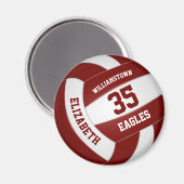 Aimant maroon blanc équipe couleurs enfants volley (Recto/Verso)