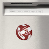 Aimant maroon blanc équipe couleurs enfants volley (In Situ (Lave-vaisselle))