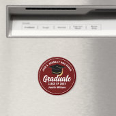 Aimant Maroon White Graduate Custom 2025 Graduation Party (In Situ (Lave-vaisselle))