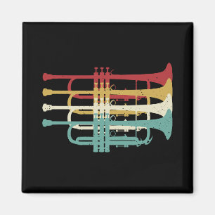 Aimant Marquage Bande Trumpet Player Retro Design