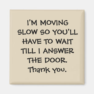 AIMANT MARQUE DE PORTE MÉTALLIQUE "MOUVEMENT LENT" ATTEND