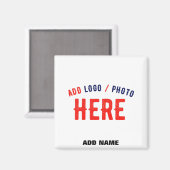 AIMANT MARQUE MODERNE MODERNE PERSONNALISABLE BLANCHE VÉR (Recto/Verso)