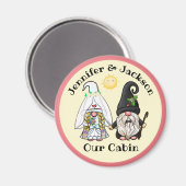 Aimant Marqueur de porte de croisière de couple Gnome (Recto/Verso)