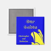 Aimant Marqueur de porte de la cabine de vapeur bleu (Recto/Verso)