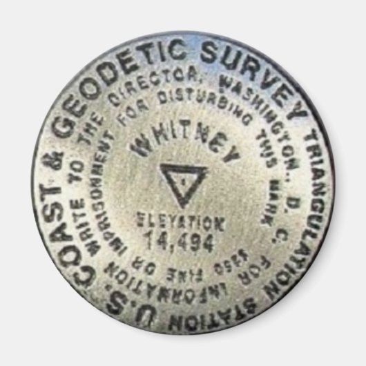 Aimant Marqueur du sommet du mont Whitney (Devant)