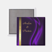 Aimant Marquis Purple Silk Gold Enregistrer La Date Magne (Recto/Verso)