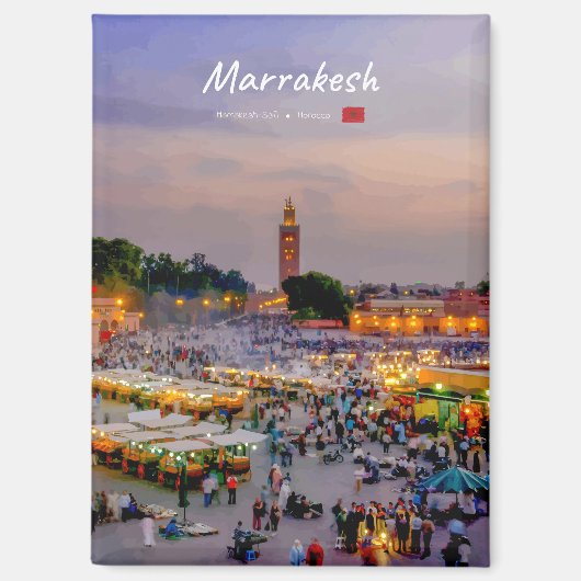 Aimant Marrakech, Maroc - Appartement de la place Jemaa e (Recto)