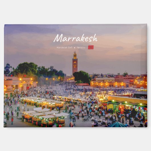 Aimant Marrakech, Maroc - Place Jemaa el Fnaa (Recto)