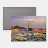 Aimant Marrakech, Maroc - Place Jemaa el Fnaa (Recto/Verso)
