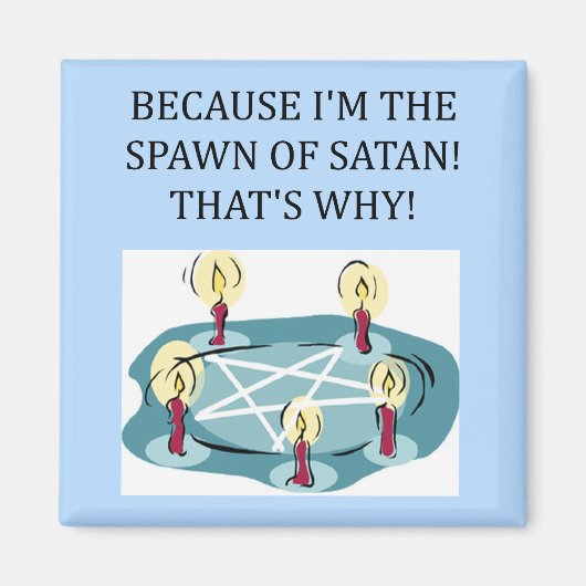 Aimant marron drôle de satan (Devant)