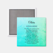 Aimant Mars Birthstone Aquamarine design (Recto/Verso)