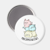 Aimant Marsh-meow low Funny Cat Marshmallow PUn (Recto/Verso)