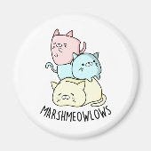 Aimant Marsh-meow low Funny Cat Marshmallow PUn (Devant)
