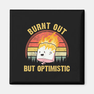 Aimant Marshmallow Mignon Optimiste Mais Épuisé Pour Camp