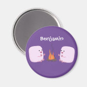 Aimant Marshmallows mignons roses par dessin animé sur le (Recto/Verso)