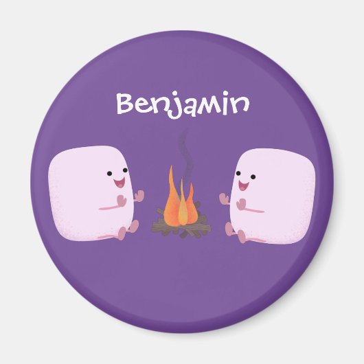 Aimant Marshmallows mignons roses par dessin animé sur le (Devant)