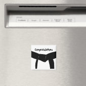 Aimant Martial Arts Black Belt Félicitations (In Situ (Lave-vaisselle))