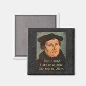 Aimant Martin Luther Ici Je Me Retiens Citation De La Foi (Recto/Verso)