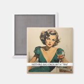 Aimant Martini Boire Funny Retro les années 50 Dit (Recto/Verso)