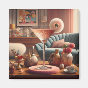 Aimant Martini Futuriste Atomique à la Fleur de Cerisier