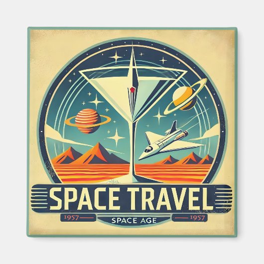 Aimant Martini Space Travel 1957 New Worlds Logo (Devant)