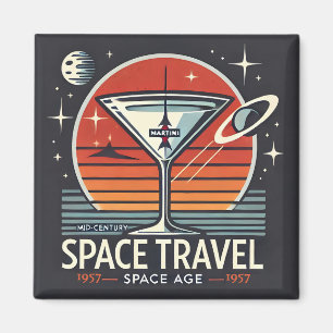 Aimant Martini Space Travel 1957 Space Age Logo