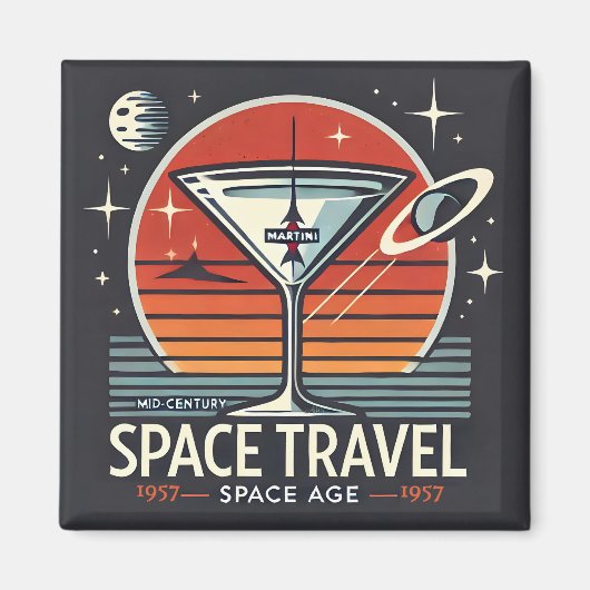 Aimant Martini Space Travel 1957 Space Age Logo (Devant)