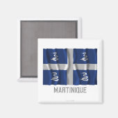 Aimant Martinique brandissant le drapeau avec son nom (Recto/Verso)